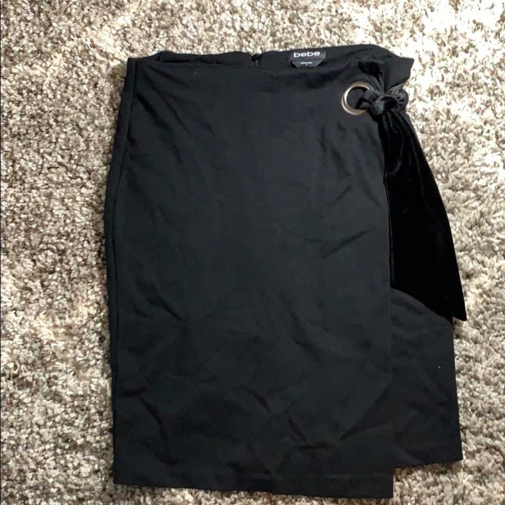 Bebe Black Wrap Skirt